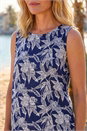 Navy  Classic Floral Sleeveless Shell Top, Image 3 of 3