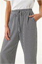 Black Petite Gingham Stretch Cropped Trouser , Image 5 of 5