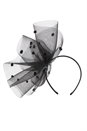 Black Polka Dot Mesh Cloud Fascinator, Image 2 of 2