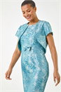 Sky Blue Jacquard Occasion Jacket, Image 4 of 5