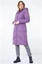 Purple Longline Quilted Coat , Image 3 of 5