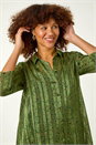 Khaki Animal Print Collared Shirt, Image 1 of 5