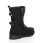 Black Lace Up Zips Military Biker Ankle Boots, Image 4 of 6
