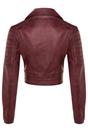 Burgundy Cropped Brando Leather Biker Jacket, Image 5 of 7