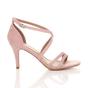 Light Pink AJVANI Light Pink High Heel Crossed Straps Buckle Strappy Sandals, Image 2 of 6