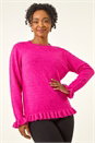 PINK Petite Flute Hem Knit Jumper, Image 4 of 5