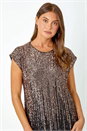 Bronze Ombre Sequin Tunic Stretch Top, Image 4 of 5