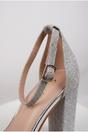 Silver Odette Glittery Block Heel Ankle Sandals, Image 3 of 5