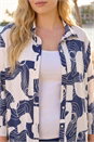 Navy  Curve Textured Geometric Shirt, Image 4 of 4