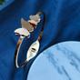 Gold Two Butterfly Animal Themed Slim Magnetic Design Bangle Bracelet, Image 2 of 3