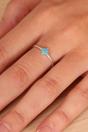Blue Sterling Silver Turquoise Floral Ring, Image 2 of 3