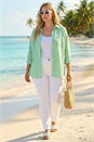 Green Curve Stripe Buttoned Shirt, Image 1 of 4