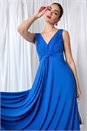Royal Blue Knot Front Maxi Dress, Image 6 of 6