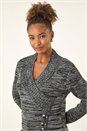 Dark Grey Longline Buttoned Knit Jumper, Image 4 of 5