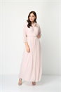 Light Pink Bead Embellished Chiffon Maxi Dress, Image 3 of 5