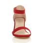Red AJVANI Red Mid Block Heel Ankle Strap Sandals, Image 6 of 6