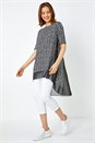 Black Aztec Chiffon Hem Stretch Tunic Top, Image 1 of 5