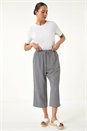 Black Petite Gingham Stretch Cropped Trouser , Image 2 of 5