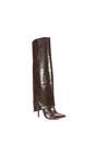 Brown XY LONDON Brown 'Shauna' Foldover Knee High Boots With Stiletto Heel, Image 2 of 6