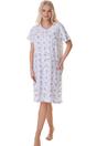 Blue Camille Lingerie Blue Lightweight 100% Cotton Short Sleeve Nightdress, Image 1 of 5