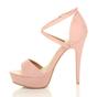 Pink AJVANI Pink High Heel Crossed Straps Platform Sandals, Image 3 of 6