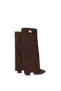 Chocolate XY LONDON Chocolate 'Rayna' Block Heel Knee High Foldover Boots With Pointed Toe, Image 4 of 5