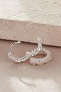 Silver Sterling Silver Rose Huggie Hoops, Image 4 of 4