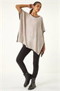 Taupe Blanket Stitch Knit Poncho, Image 1 of 5