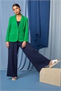 Navy  Petite Pleated Elastic Waist Wide Leg Trousers, Image 5 of 6