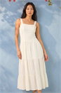 Ivory  Petite Seam Detail Midi Dress, Image 2 of 4