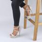 Natural High Heel Crossed Straps Platform Sandals, Image 5 of 6
