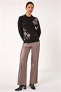 Black Floral Sequin Knit Jumper, Image 2 of 5