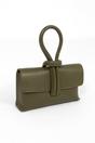 Khaki Sarta Khaki Italian Leather Wristlet Clutch Bag, Image 3 of 4