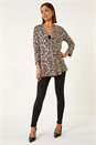 Stone Pleated Front Textured Crepe Top, Image 2 of 5
