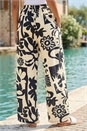 Ivory  Contrast Print Wide Leg Trouser, Image 3 of 4