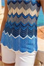 Blue Wave Chevron Knitted Vest, Image 4 of 4
