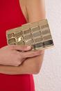 Gold Geometric Metal Chain Strap Clutch Bag, Image 1 of 4