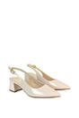 Beige 'Devon' Court Shoe Block Heels With Slingback, Image 3 of 6
