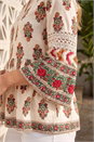 Ivory  Petite Print V-Neck Lace Top, Image 4 of 4