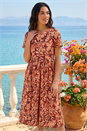 Chocolate Leaf Print Smock Midi Dress, Image 2 of 4