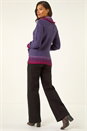 Purple Roll Neck Patch Pocket Knit Jumper, Image 3 of 5