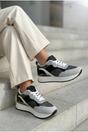 Black Chloe Womens Glitter Panel Platform Trainers, Image 2 of 6