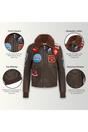 Brown Infinity Leather Brown A2 Top Gun Leather Bomber Jacket-Springs, Image 3 of 8