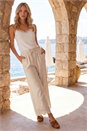 Natural  Petite Embroidered Hem Trouser, Image 2 of 4
