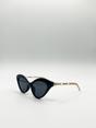 Black Cat-Eye Sunglasses in Black, Image 3 of 6