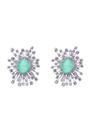 Purple Light Purple Snowflake Oval Stud Earrings, Image 1 of 4