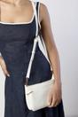 Cream Elani Small Double Zip Cross Body Bag, Image 7 of 7