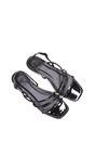 Black XY LONDON Black 'Mary' Square Toe Strappy Slingback Flat Sandals, Image 6 of 6