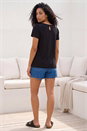 Black Crochet Panel Stretch Top, Image 3 of 4