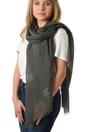 Dark Grey Silver Glitter Star Lightweight Scarf, Image 1 of 3